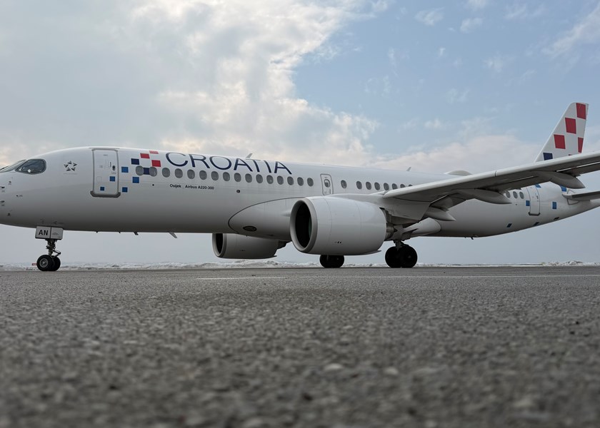 Airbus A220 Croatia Airlinesa po prvi put slijeće u Zračnu luku Osijek